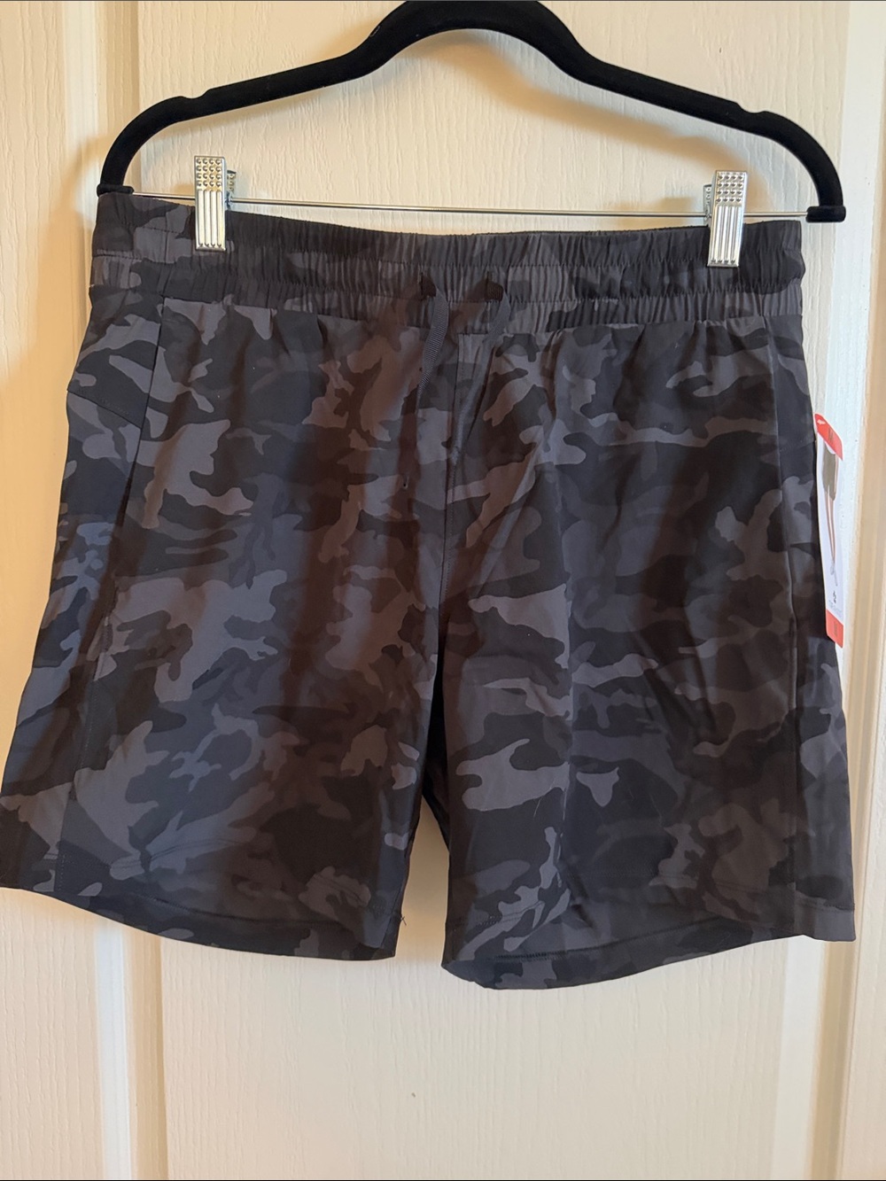 Tuff Athletics Black & Gray Camo Athletic Shorts